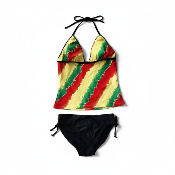 InGear Rasta Striped Tankini Swimsuit Set – Size Medium - Picture 1 of 7